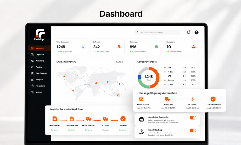 Unified dashboard for all shipments